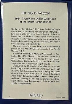 1984 $25 Dollar Proof Gold Coin British Virgin Islands 1.5 g. Fine Gold