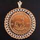 1984 Krugerrand 1oz Fine Gold Coin & Cz Pendant With 14k Yellow Gold Bail 47.55g
