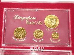 1984 Singapore 4 Coin Fine Gold. 999 Set and Case (1.85 oz.) Read description