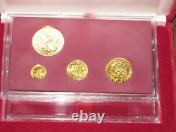 1984 Singapore 4 Coin Fine Gold. 999 Set and Case (1.85 oz.) Read description