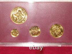 1984 Singapore 4 Coin Fine Gold. 999 Set and Case (1.85 oz.) Read description