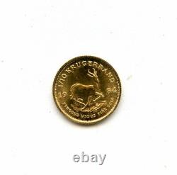 1984 South Africa 1/10 Krugerrand 1/10 Oz Fine Gold