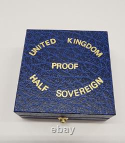 1984 UNITED KINGDOM GOLD PROOF HALF SOVEREIGN, 3.99g. 9167 FINE GOLD (BOXED)