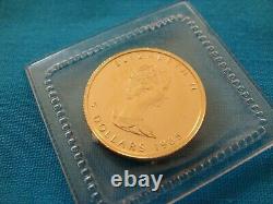 1985 1/10 oz Canada Gold Maple Leaf $5 Coin. 9999 Fine BU Mint Plastic #85ML2