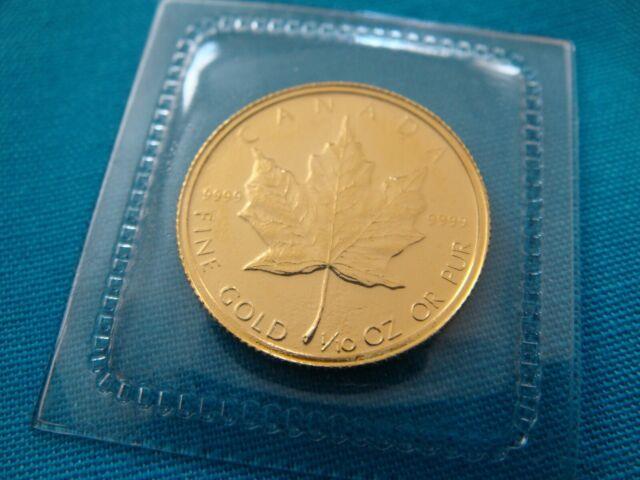 1985 1/10 Oz Canada Gold Maple Leaf $5 Coin. 9999 Fine Bu Mint Plastic #85ml3