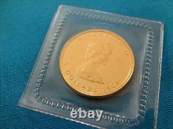 1985 1/10 oz Canada Gold Maple Leaf $5 Coin. 9999 Fine BU Mint Plastic #85ML3