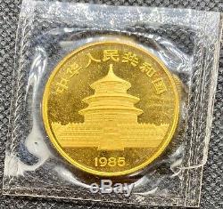 1985 1 Oz Gold China Panda Mint Sealed Gem Bu. 999 Fine Key Date Coin