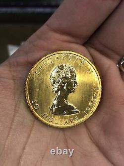 1985 Canadian Maple Leaf. 9999 Fine Gold 1oz. $50 Coin