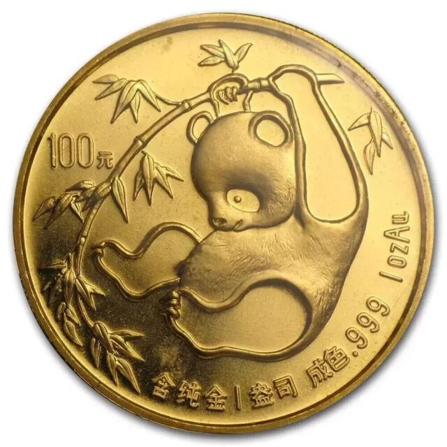 1985 China 1 Oz. 999 Fine Gold Plated 100 Yuan Panda Coin Bu Sealed In Stock