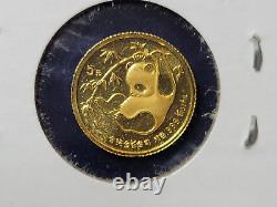 1985 China 5 Yuan 1/20 Troy Oz. 999 Fine Gold Panda Coin