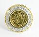 1985 China 5 Yuan 1/20 Oz Fine Gold. 999 Panda Coin Ring With 0.15 Ctw Diamonds