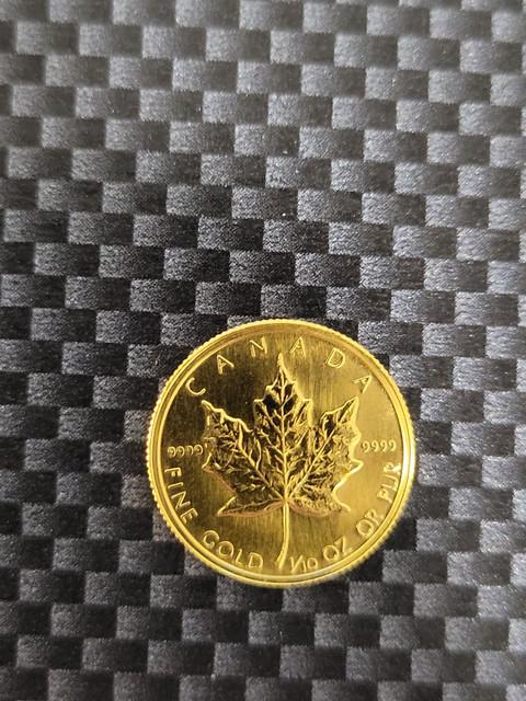 1986 1/10 Oz. 5$ Canadian Maple Leaf. 9999 Fine Gold Coin
