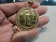 1986 1 Oz Fine Gold $50 Dollars Liberty Coin Pendant 10k Gold Rope Chain 53.2 Gr