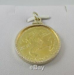 1986 $10 American Gold Eagle 1/4 Oz Fine Gold Coin 14kt Yellow Gold Pendant