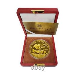 1986 12 oz Chinese Proof Gold Panda 1000 Yuan. 999 Fine (withBox & COA)