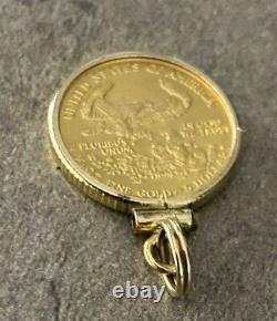 1986 22k Fine Gold 1/10 oz Lady Liberty Coin with14k Bezel FIRST YEAR PRODUCED