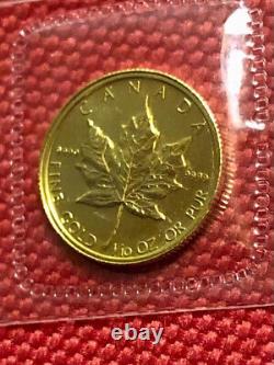 1986 Canada 1/10 oz 9999 Fine Gold Maple Leaf $5 Coin BU / Mint Sealed