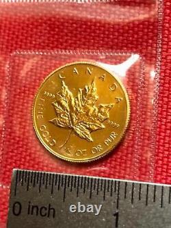 1986 Canada 1/2 oz Fine Gold Maple Leaf $20 BU Coin Sealed First Year Issue