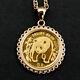 1986 China 1/20 Oz. 9999 Fine Gold Panda Bu Unc Coin 14k Yellow Gold Necklace