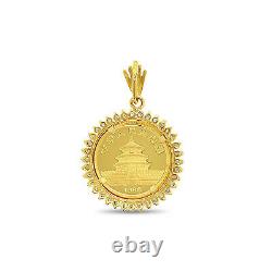 1986 Fine Gold Panda Coin Necklace 1/25oz gift for him, her, antique, vintage