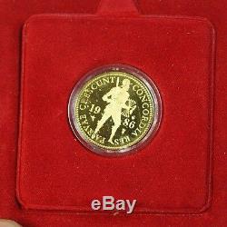 1986 Netherlands Proof Gold Ducat Coin 1586 Design. 983 Fine 3,494 Grains W Case