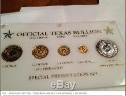 1986 Rare First Issue Official Texas Bullion. 999 Fine Gold Coin 1/2 Troy Oz