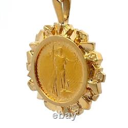 1987 1/10 Oz Walking Liberty Fine Gold Coin Framed 14K Gold Pendant J1088 1987 1/10 Oz Walking Liberty Fine Gold Coin Framed 14K Gold Pendant J1088
