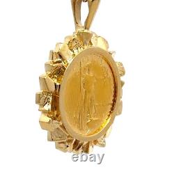 1987 1/10 Oz Walking Liberty Fine Gold Coin Framed 14K Gold Pendant J1088 1987 1/10 Oz Walking Liberty Fine Gold Coin Framed 14K Gold Pendant J1088