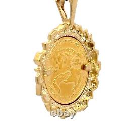 1987 1/10 Oz Walking Liberty Fine Gold Coin Framed 14K Gold Pendant J1088 1987 1/10 Oz Walking Liberty Fine Gold Coin Framed 14K Gold Pendant J1088