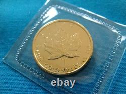 1987 1/10 oz Canada Gold Maple Leaf $5 Coin. 9999 Fine BU Mint Plastic #87ML41