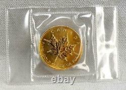 1987 1/2 Ounce. 9999 Fine Gold Canadian Maple Leaf $20 Coin! Still Sealed