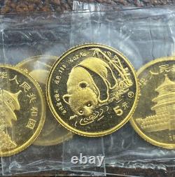 1987 1/20th oz. Chinese Gold Panda 5 Yuan. 999 Fine Sealed Carat Coin