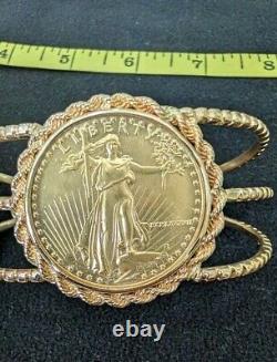 1987 $50 US Dollar Gold Coin 1 OZ Fine Gold Set In 14K Bracelet Jewelry