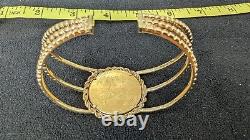 1987 $50 US Dollar Gold Coin 1 OZ Fine Gold Set In 14K Bracelet Jewelry