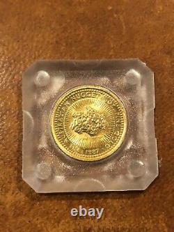 1987 Australia Nugget 1/10 oz Fine Gold Coin Original Square Capsule Rare