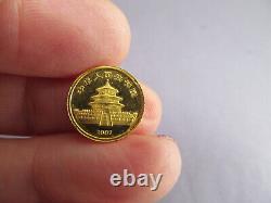 1987 China 5 Yuan 1/20 oz. 999 Fine Gold Panda GOLD COIN