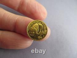 1987 China 5 Yuan 1/20 oz. 999 Fine Gold Panda GOLD COIN