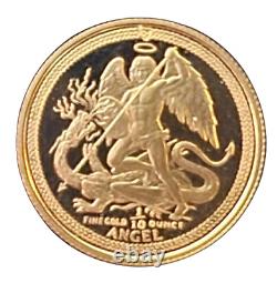 1987 Isle of Man Lucky Angel 1/10 oz Gold Coin Bu. 999 Fine