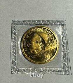 1987 Y China Panda. 999 1/10th T Oz Pure FINE Gold Coin 10 Yuan Sealed