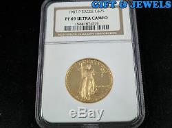 1987-p Ngc Pf69 Ultra Cameo American Eagle $25 1/2 Oz Fine Gold. 999 #363