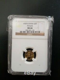 1987S China 5 Yuan Panda 5Y 1/20 oz. 999 Fine Gold Coin NGC Graded MS68