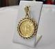 1988 1/10 Oz Chinese Panda. 999 24k Gold Coin In 14k Gold Frame Charm Pendant