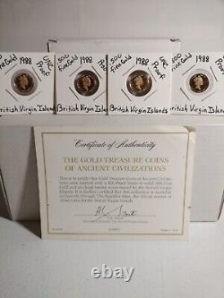 1988 $50 British Virgin Island(Proof) 500/1000 Fine Gold Coin Lot of 4