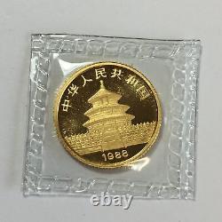 1988 CHINA 10Y PROOF-LIKE GOLD PANDA 1/10 oz. 999 FINE GOLD COIN MINT SEALED