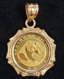 1988 Chinese Panda. 999 Fine Gold Coin- 1/20 of a Troy Ounce in 14kt Bezel