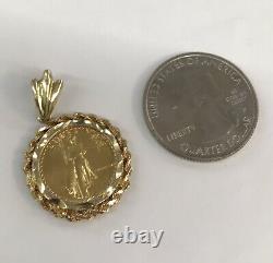 1988 Lady Liberty 5 Dollar 1/10 OZ. 999 Fine Gold Coin Bullion Charm Pendant