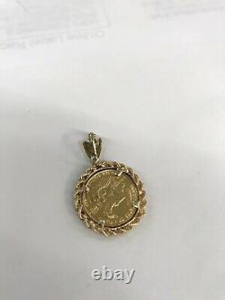 1988 Lady Liberty 5 Dollar 1/10 OZ. 999 Fine Gold Coin Bullion Charm Pendant
