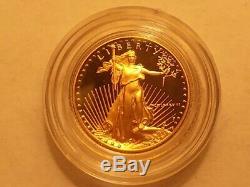 1988 P $5 1/10 Oz Fine GOLD AMERICAN EAGLE PROOF COIN + COA & OGP