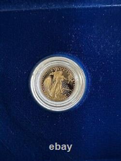 1988-P $5 American Proof Gold Eagle, 1/10 OZ Fine Gold Coin-Box & COA