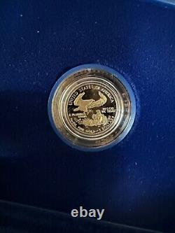 1988-P $5 American Proof Gold Eagle, 1/10 OZ Fine Gold Coin-Box & COA